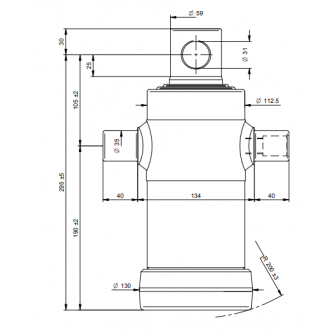 Teleskopski cilinder 3 stopnje 8 ton 500 mm z luknjo 3030F